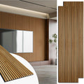 Art3d 2 Pack 94.5 x 24 inch Wood Slat Acoustic Panels for Wall & Ceiling - 31 sq.ft 3D Fluted Sound Absorbing Panel with Wood Finish, Teak