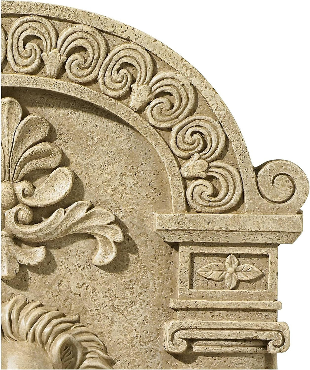 Royal Lion Face 31' High Large Italian Indoor Outdoor Decor Sand Stone Wall Fountain Basin Statue Water Feature for Outside Garden Patio Yard Backyard Porch Deck Relaxation - John Timberland