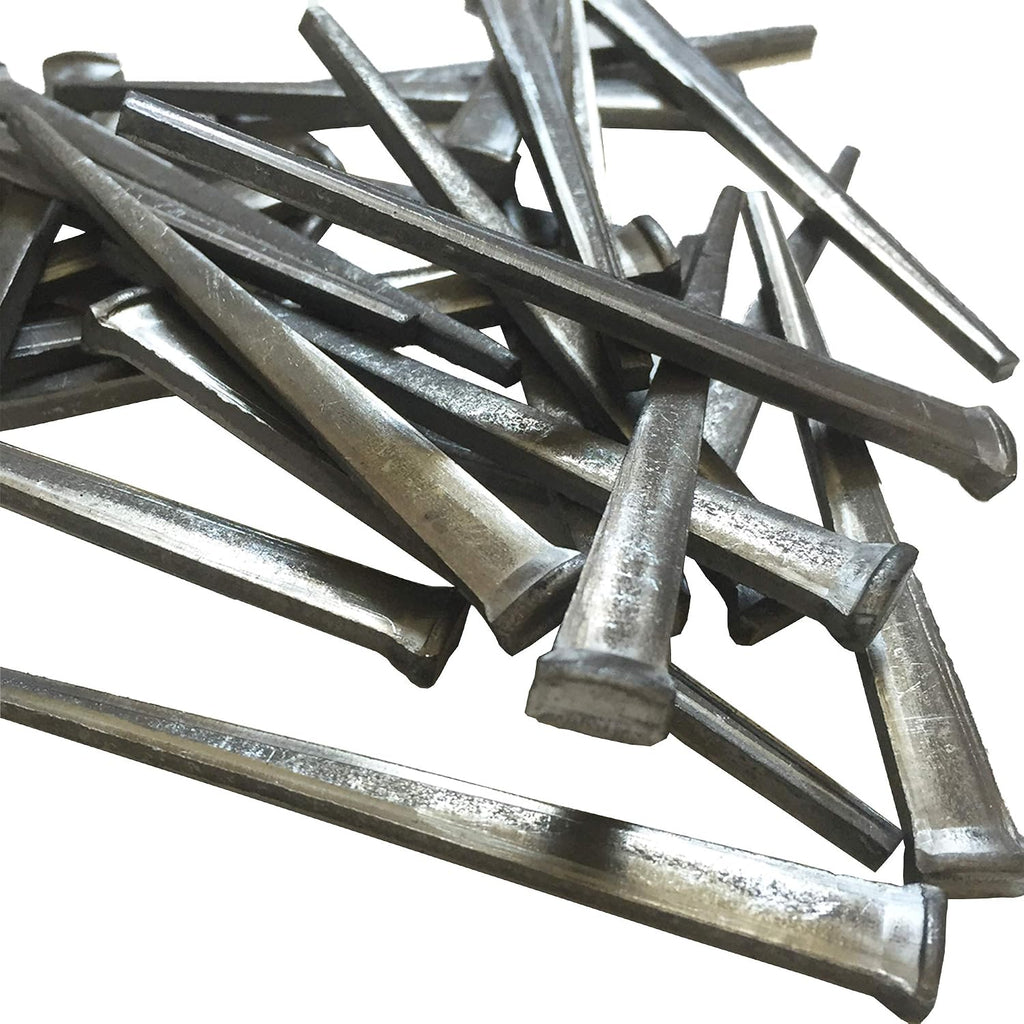 3'- CUT COMMON NAILS - Metallic Color - Antique rustic restoration accent nails for hanging, furniture, cabins, shutters & flooring – Decorative clavos nails – Distinct SQUARE HEAD Nail – 3 in