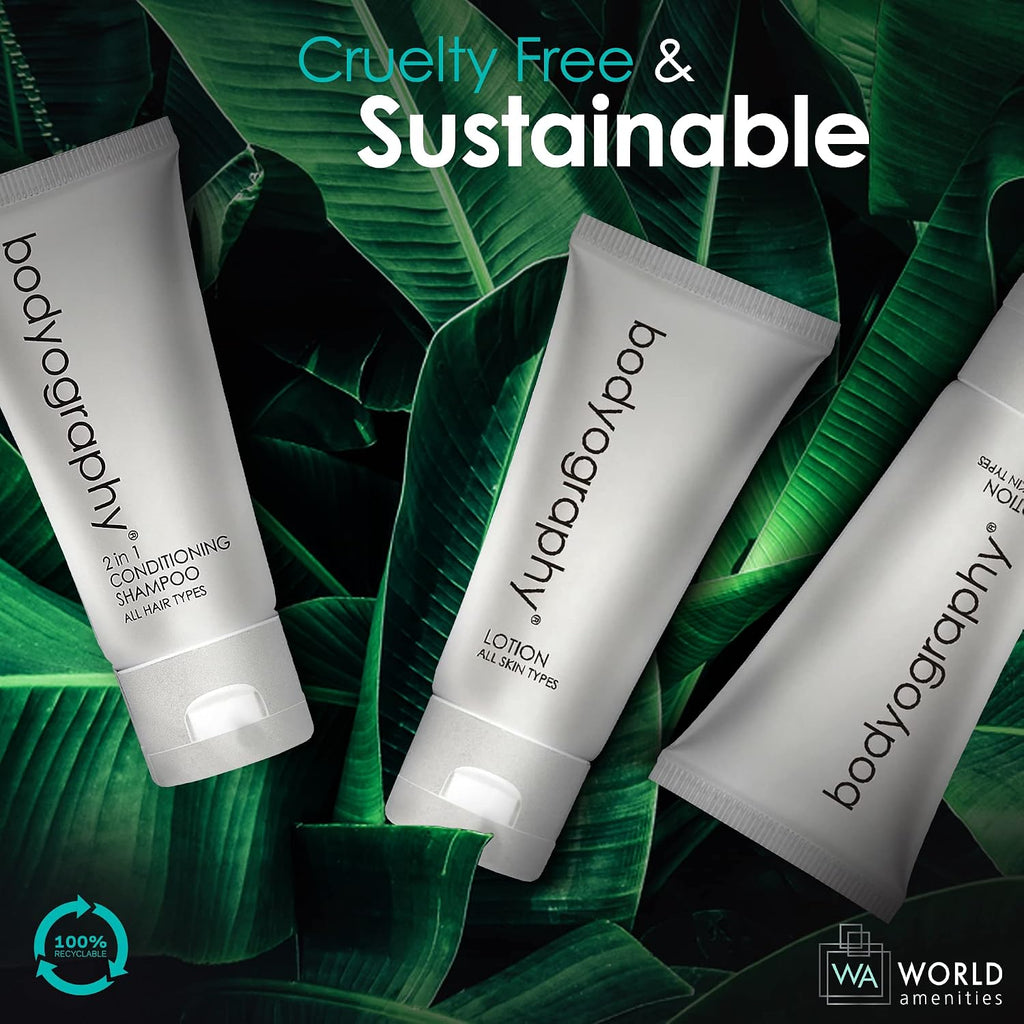 World Amenities - Bodyography blanc- Bulk Hand and Body Lotion | 300 Count | Vanilla White Tea, Mini Travel Size Toiletries (100% Recyclable Tube with Flip Top Cap) Hotel Amenities, for All Skin Types