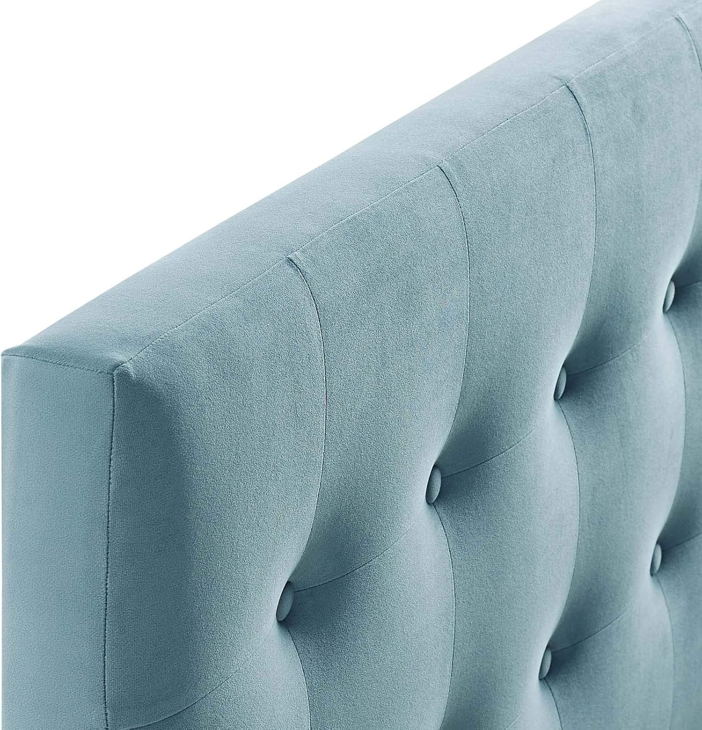 Modway Emily Queen Biscuit Tufted Performance Velvet Headboard, Light Blue