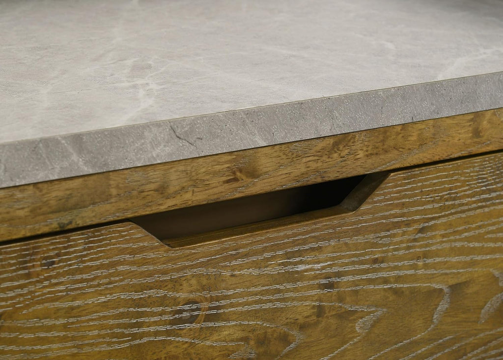 Coaster Home Furnishings - Henderson - Wood - 4-Piece Bedroom Set with Bookcase Headboard, USB Charging and Rustic Style - Bedroom - Queen Size - Medium Oak - 222971Q-S4