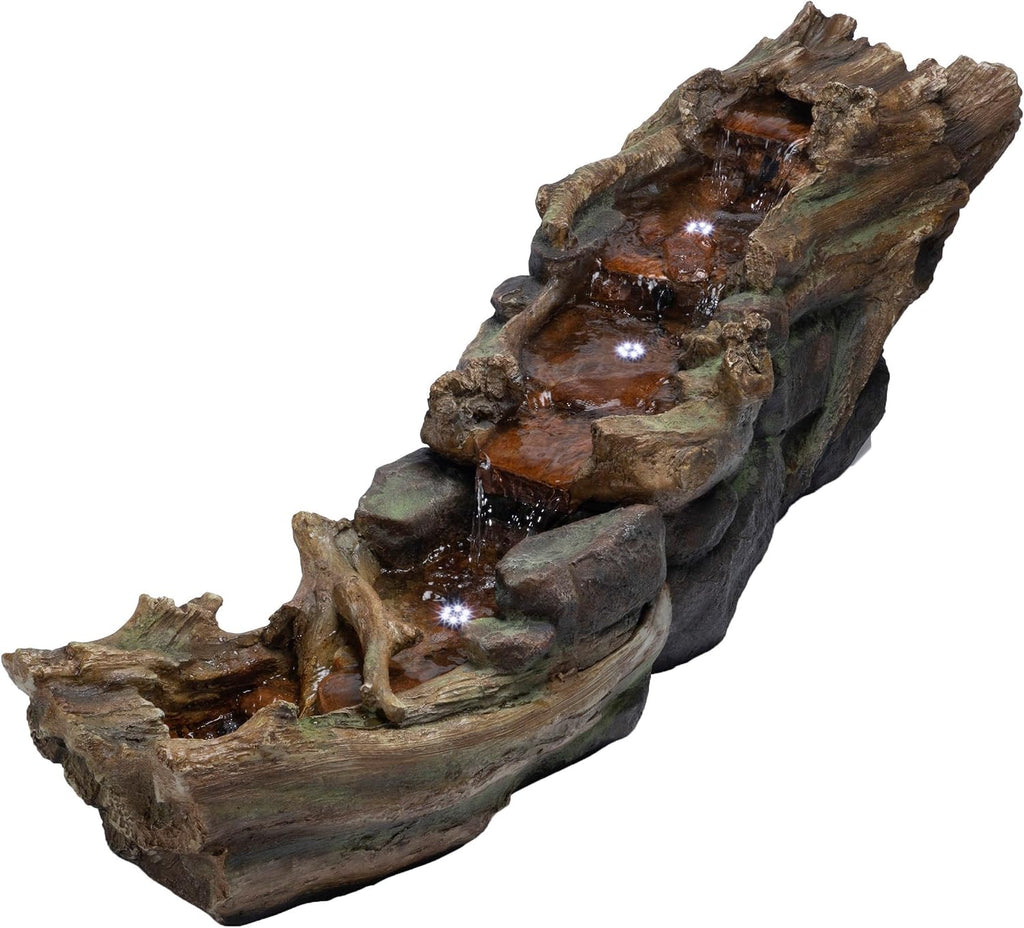 Alpine Corporation 59' Long Indoor/Outdoor River Rapids Fountain with LED Lights