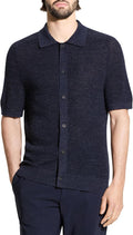 Theory Men's Short Sleeve Button Down in Pacific Linen