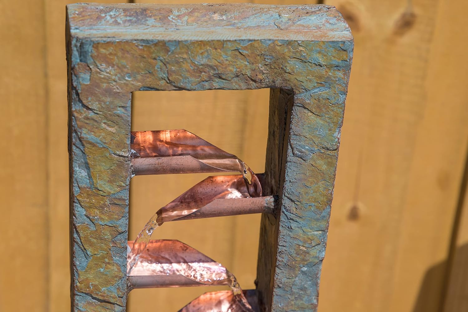 Kenroy Home Spillway Rustic Indoor Table Fountain, Slate and Copper, 19 Inch Height, 10 Inch Width, 6 Inch Depth