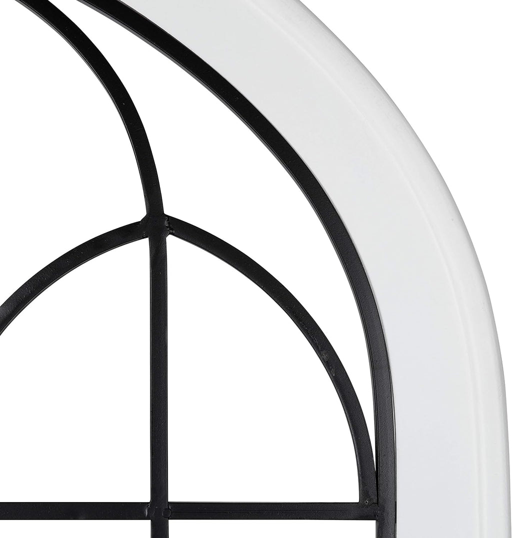 Kate and Laurel Rennell Farmhouse Wall Plaque, 26.5 x 48, White, Wood and Metal Arched Wall Decor