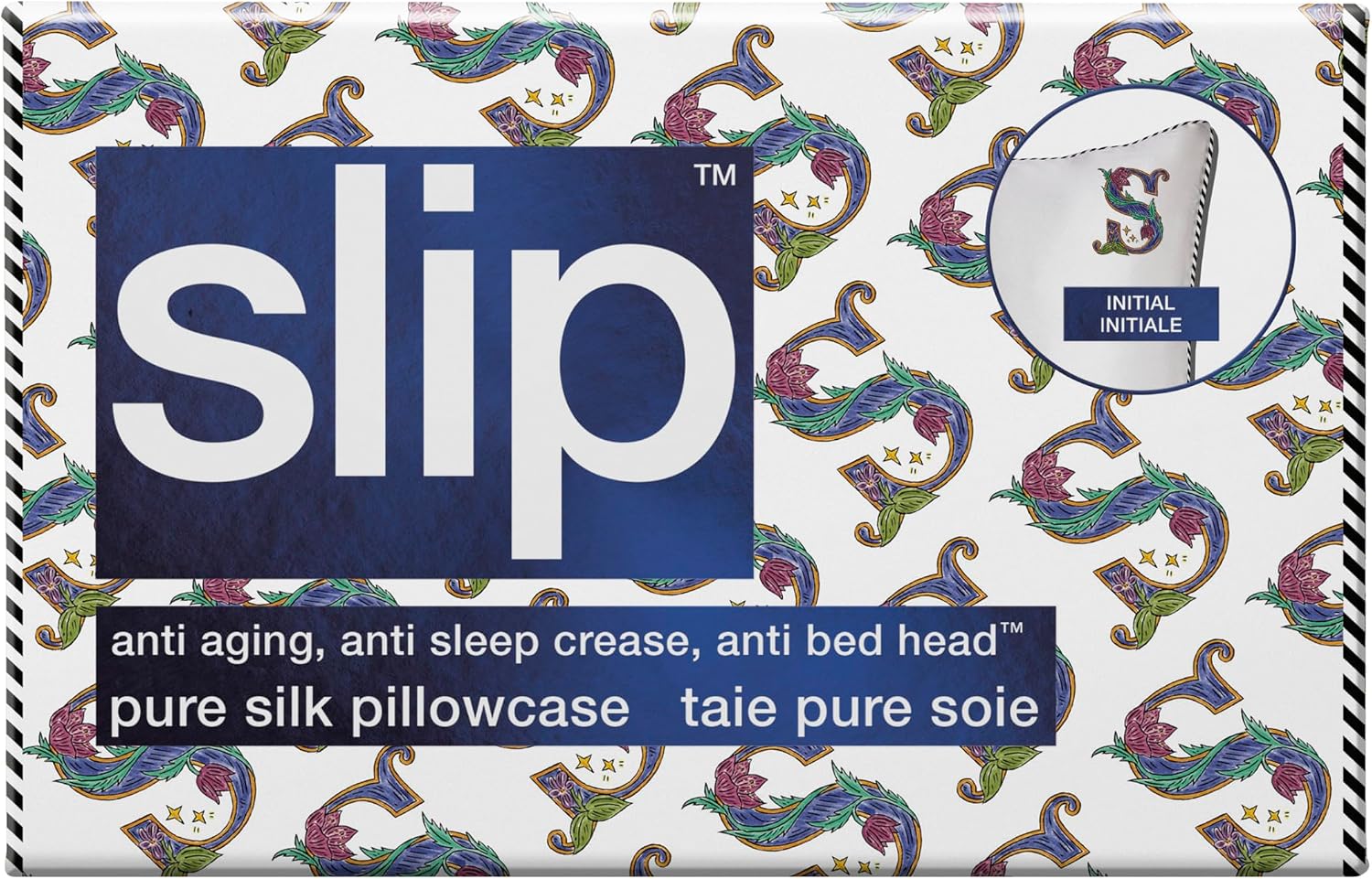 slip The Original Queen Pure Silk Pillow Case - 100% Pure 22 Momme Mulberry Silk - Queen Standard Size - Anti-Aging, Anti-BedHead, Anti-Sleep Crease, Initial Collection: Letter S (20' x 30')