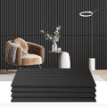 RITOLLO 4 Pack Wood Panels for Wall - 47.2'×23.6' Wood Slat Acoustic Panels for Wall, Soundproof Panels, 3D Fluted Panels for Interior Wall Decor (Matte Black)