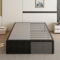 Cieemine 18 Inch California King Bed Frame with Black Bed Cover, Metal Cal King Bed Frame No Box Spring Needed, Heavy Duty Mattress Foundation, Easy Assembly, Noise Free