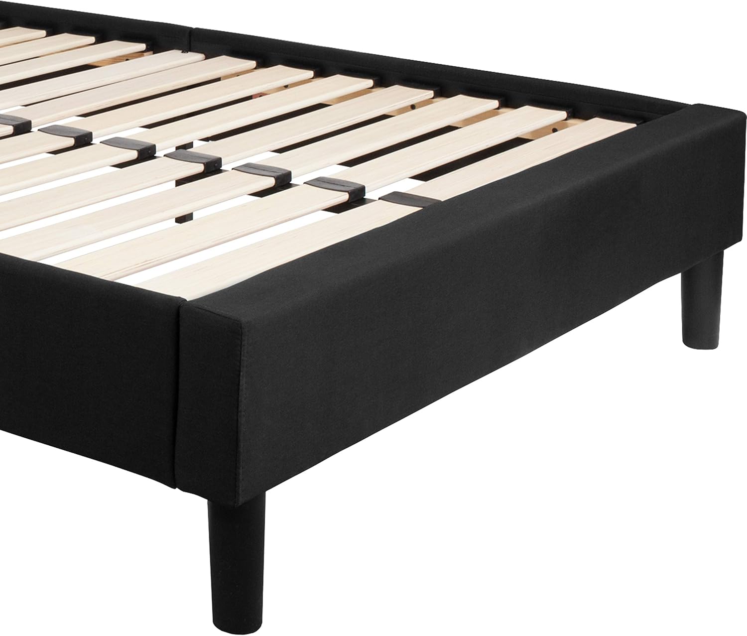 Flash Furniture Brighton Full Size Tufted Upholstered Platform Bed in Black Fabric
