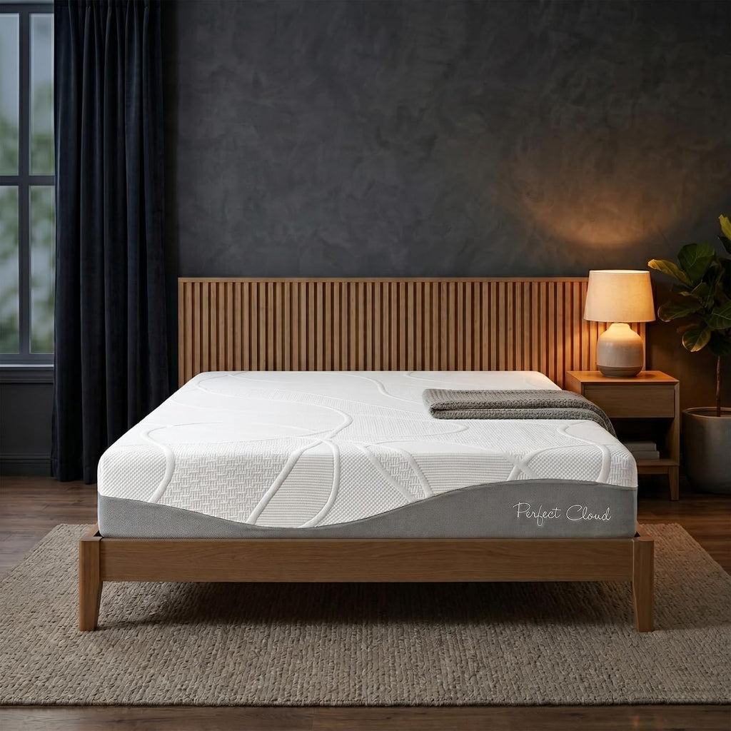 Perfect Cloud UltraPlush Full Mattress - 10 Inch Cooling Gel Memory Foam, Charcoal-Infused, Pressure Relief, Motion Isolation, Bed in a Box, Made in USA (RV Short Queen)