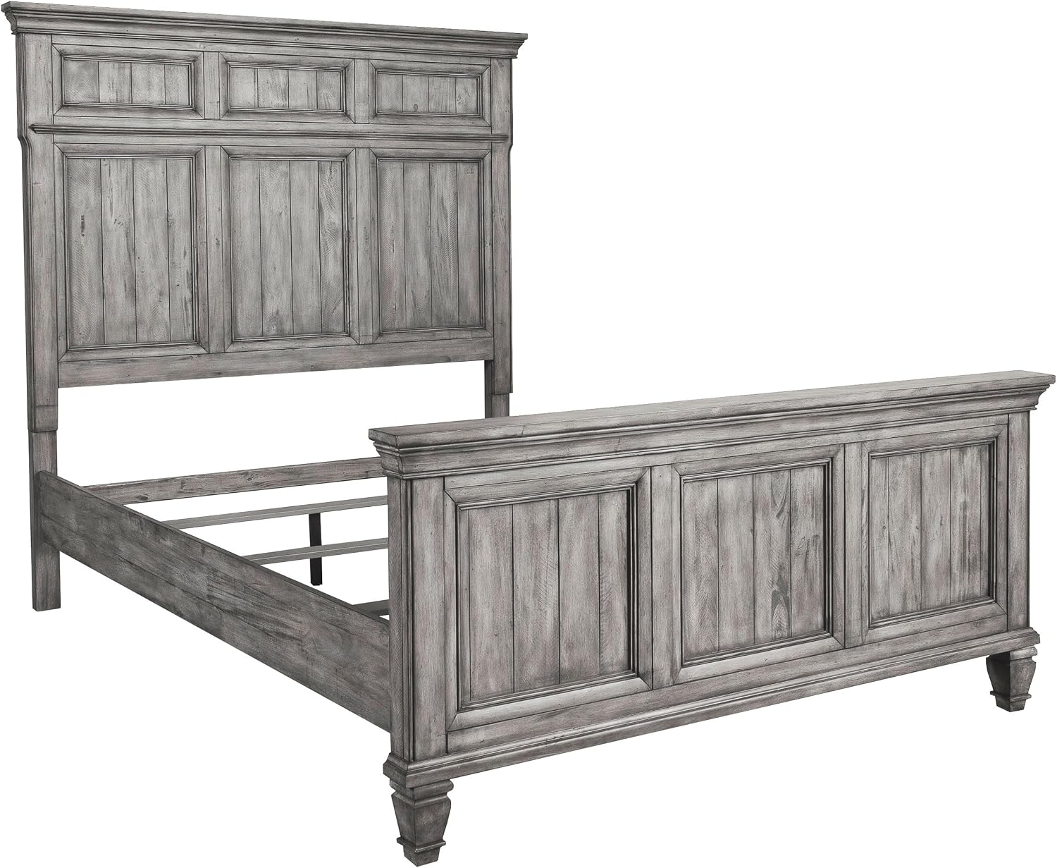 Coaster Home Furnishings Avenue Farmhouse 5-Piece Bedroom Set Queen Size Panel Bed Frame 68-inch Headboard Weathered Grey 224031Q-S5