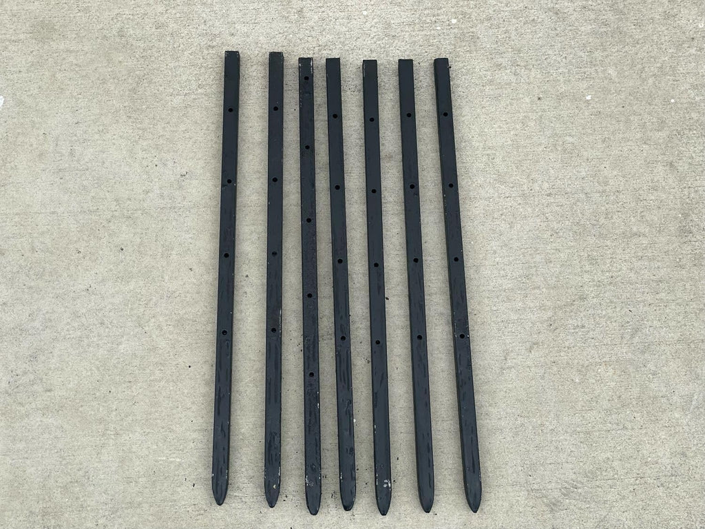 Sandbaggy 18' Square Steel Concrete Form Stakes with Nail Holes - 5/8' Wide - Rust Resistant - Removable/Reusable - Construction Grade Rebar Pins (Square Nail Stakes, 50, Count)