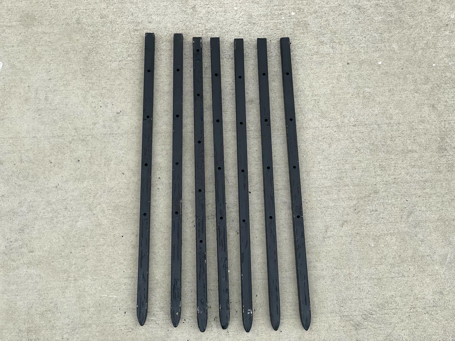 Sandbaggy 18' Square Steel Concrete Form Stakes with Nail Holes - 5/8' Wide - Rust Resistant - Removable/Reusable - Construction Grade Rebar Pins (Square Nail Stakes, 650, Count)