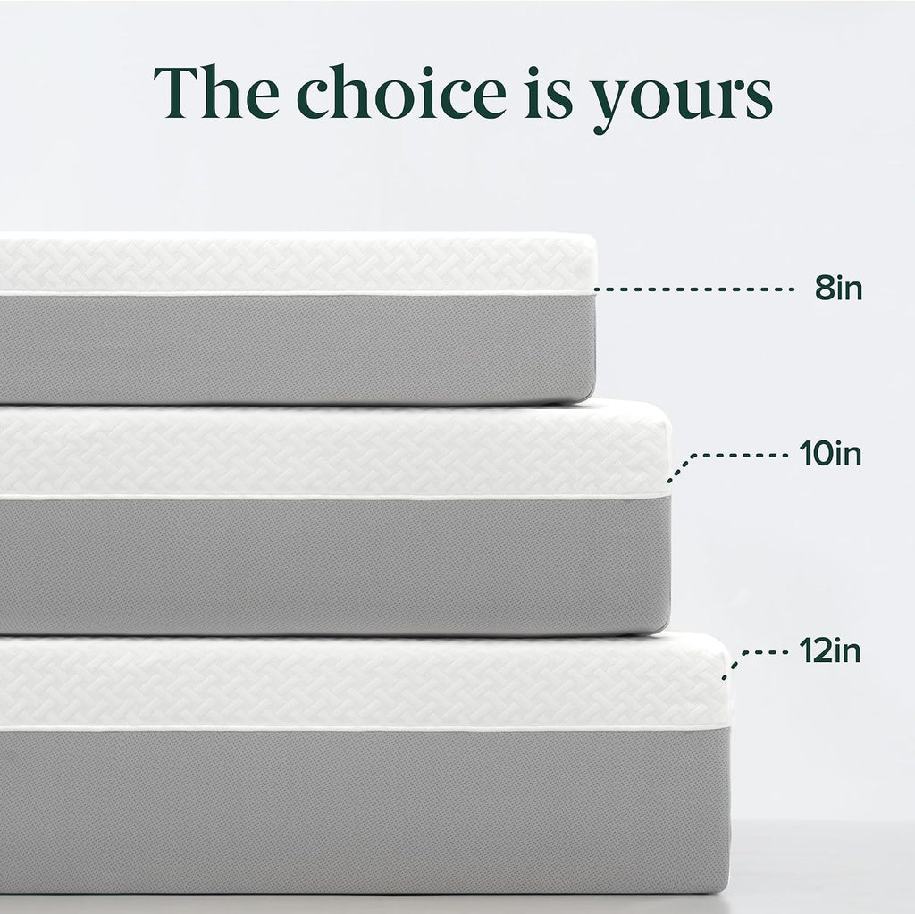 Zinus 10 Inch Green Tea Essential Memory Foam Mattress [New Version], Twin, Fiberglass Free, Medium Feel, Breathable Airflow Memory Foam, Certified Safe Foams & Fabric, Mattress in A Box