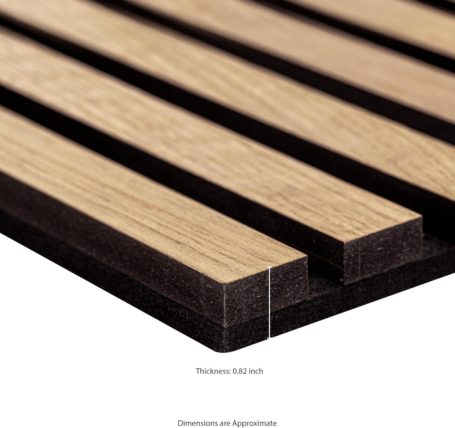 MSI 4-Pack Acoustic Wood Slat Wall Panels for Interior Decor, 3D Fluted Sound Absorbing Wood Paneling for Accent Wall Ceiling Kitchen Living Room Bedroom, Eco-Friendly MDF - 9.5 in. x 120 in. -Natural