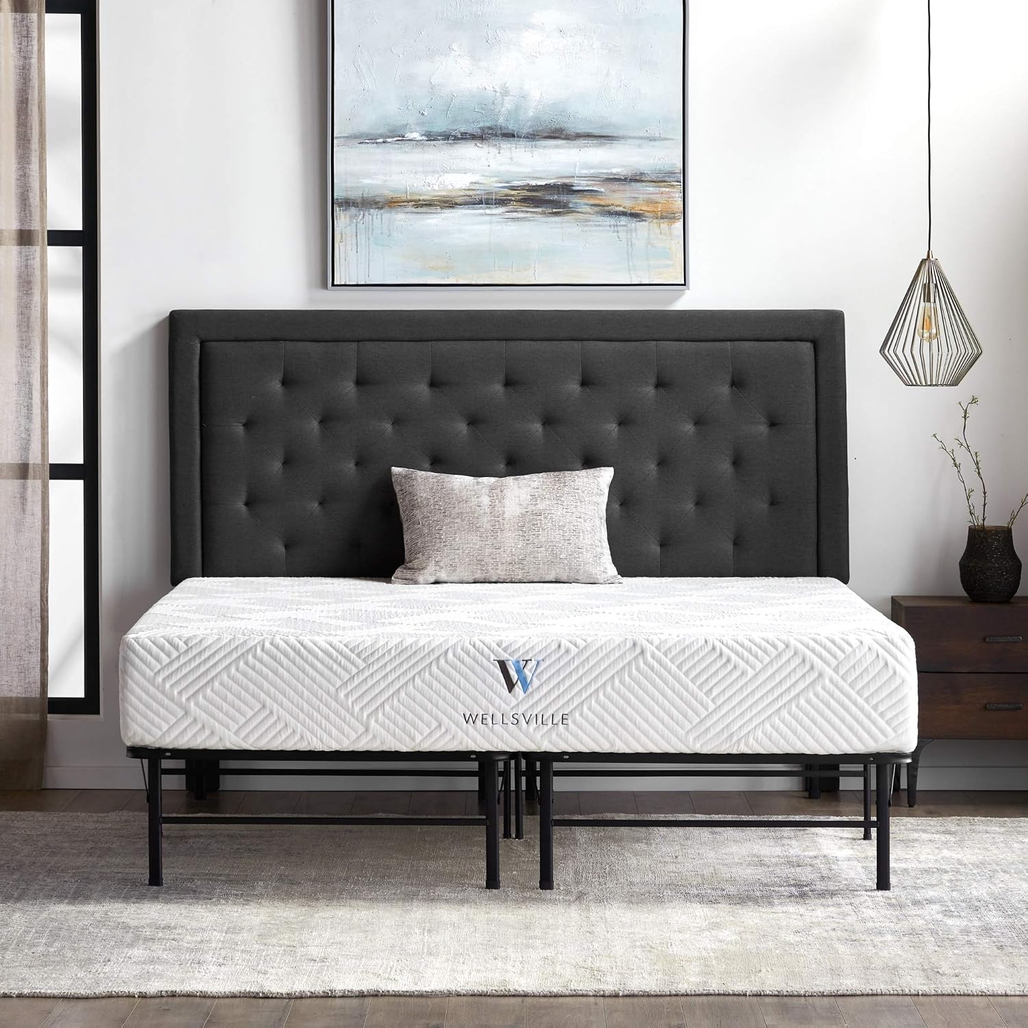 STRUCTURES Foldable Bed Base - Platform Bed Frame and Box Spring in One - Strong and Sturdy Support - Quiet Noise Free - Quick, Easy Setup - Twin