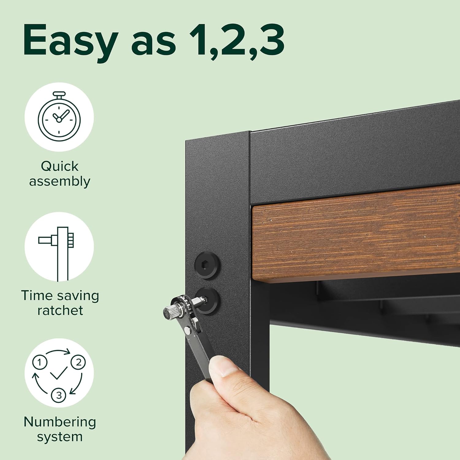 Zinus Kai Bamboo and Metal Platform Bed Frame with Headboard, No Box Spring Needed, Easy Assembly, Queen, Brown