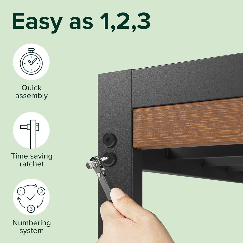 Zinus Kai Bamboo and Metal Platform Bed Frame with Headboard, No Box Spring Needed, Easy Assembly,King, Brown