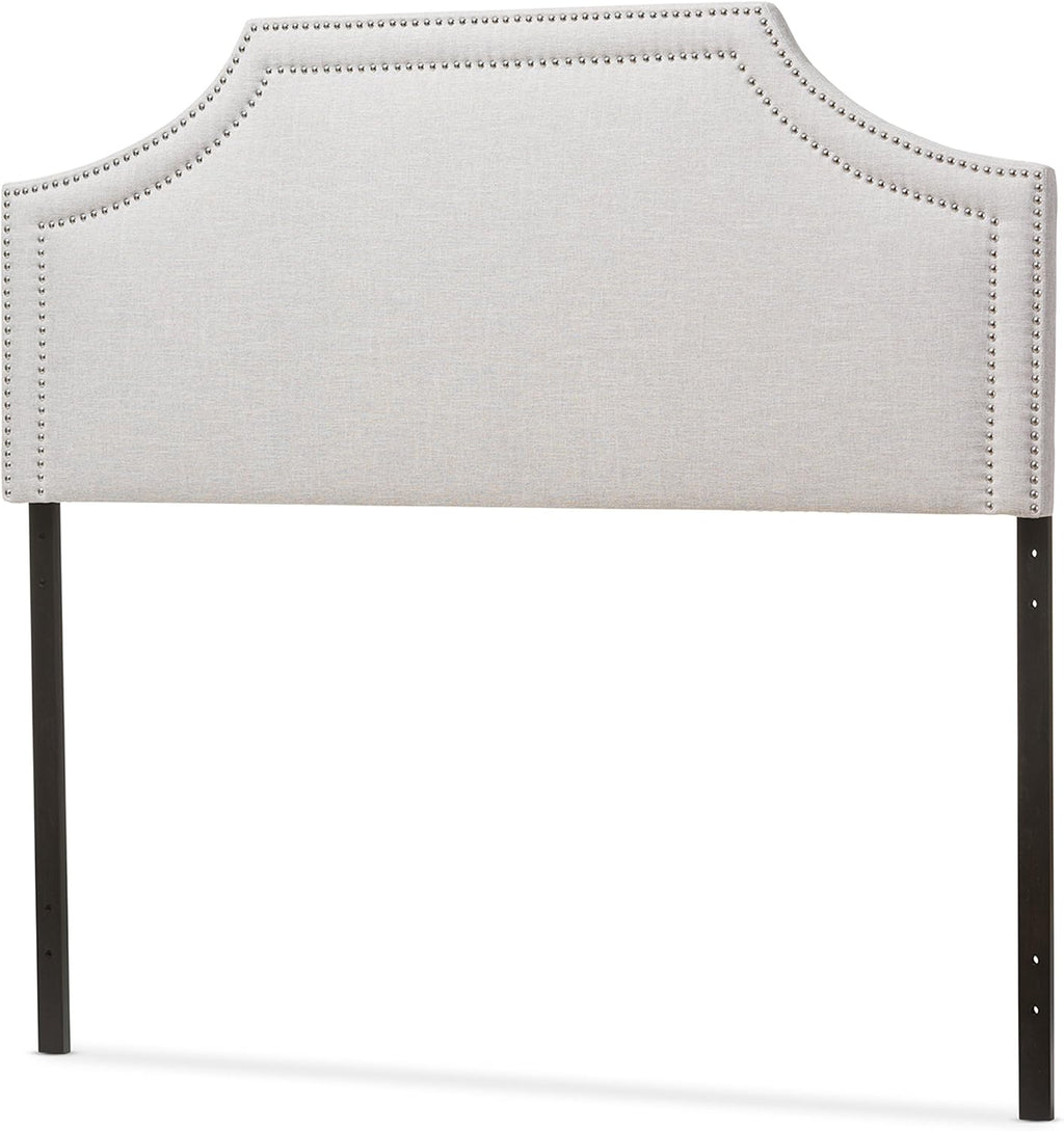 Baxton Studio Guifford Modern & Contemporary Fabric Upholstered Headboard, Queen, Greyish Beige