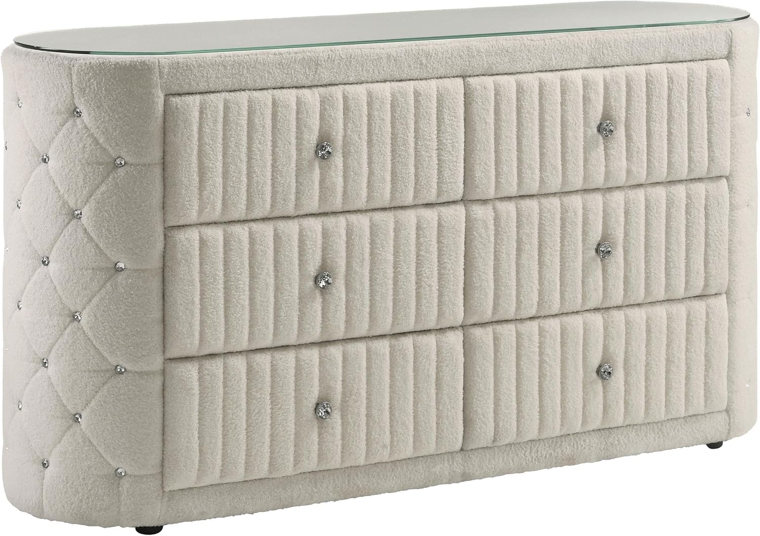 Coaster Home Furnishings - Sonya - Wood - 4-Piece Bedroom Set with Round Bed, Scroll-Back Headboard, USB Ports and Modern Classic Style - Bedroom - Queen Size - Ivory - 360111Q-S4