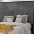 EMMA + OLIVER Tufted Upholstered Full Size Headboard in Dark Gray Fabric
