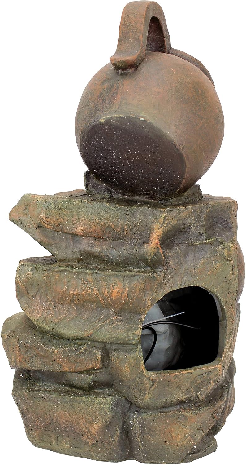 Design Toscano LaTaverna Cascading Urns Illuminated Garden Fountain