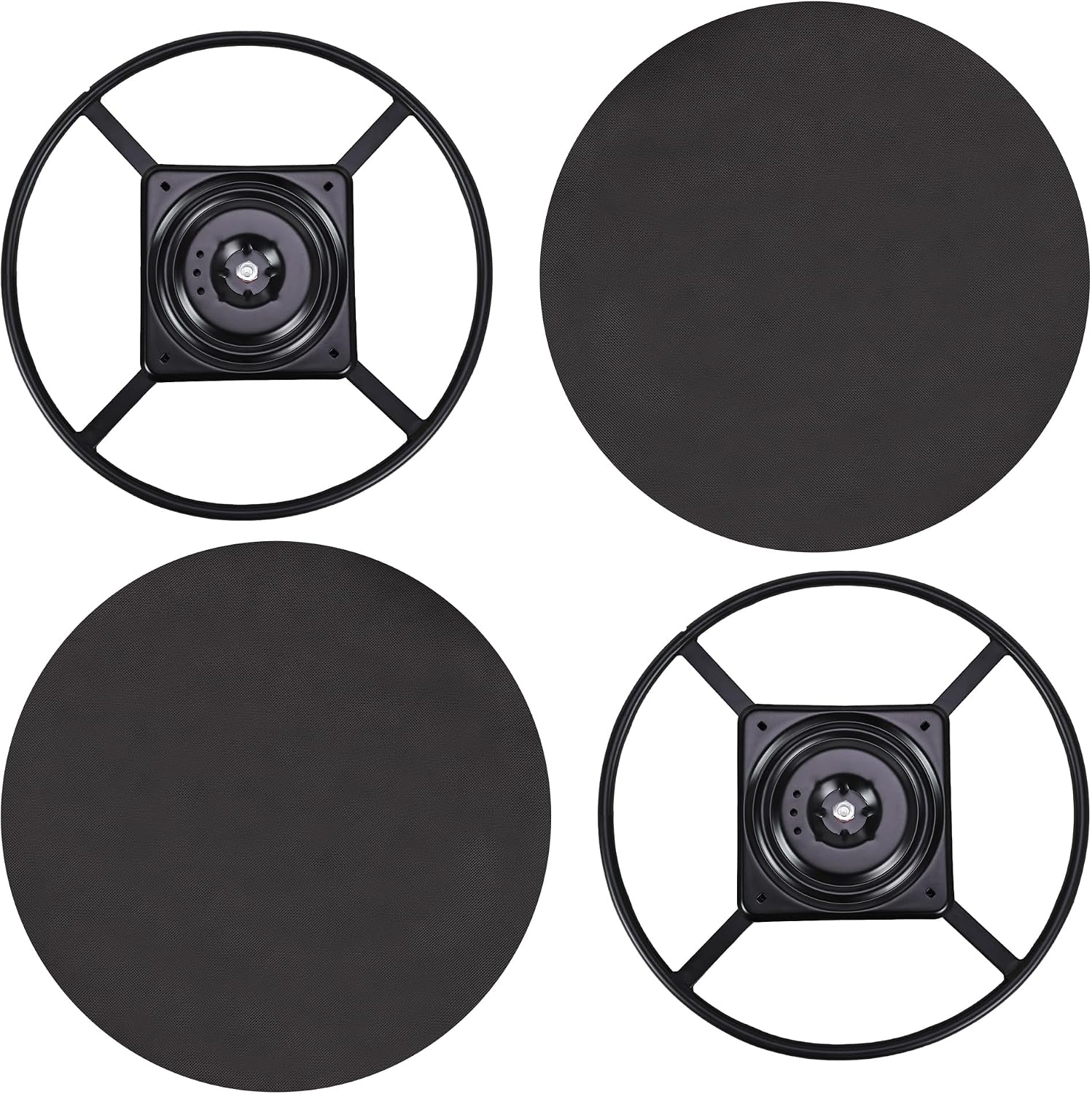 24 inch Swivel Base for Recliner Chair with 27.5 inch Pad, Couch Chair Replacement Parts 360 Degree Ball Bearing Rotating Ring Plate Kit Set of 2