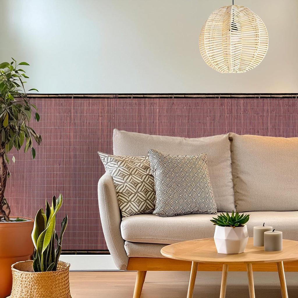 Forever Bamboo Chocolate Tatami Bamboo Wall Paneling Home Decor for Living Room Decorative Ceiling Treatment 4 ft H x 50 ft L
