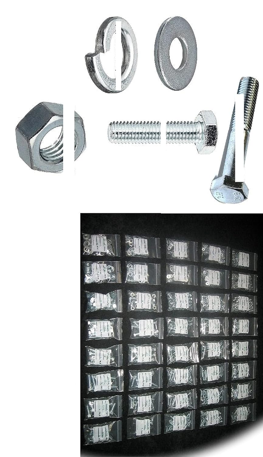 Metric Grade 10.9 or 8 Bolt Nut & Washer Assortment - Kit 1376 pcs M6 Thru M12 Hardware Fastener Kit Set RV9238S