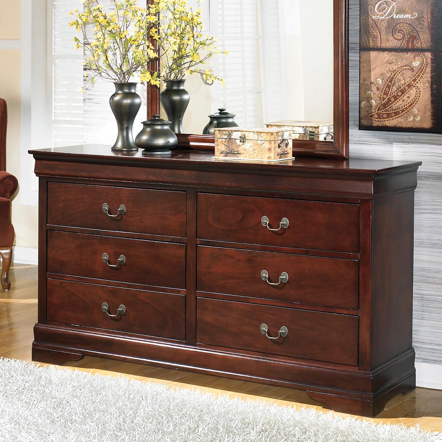 Signature Design by Ashley Alisdair Traditional 6 Drawer Dresser, Dark Brown