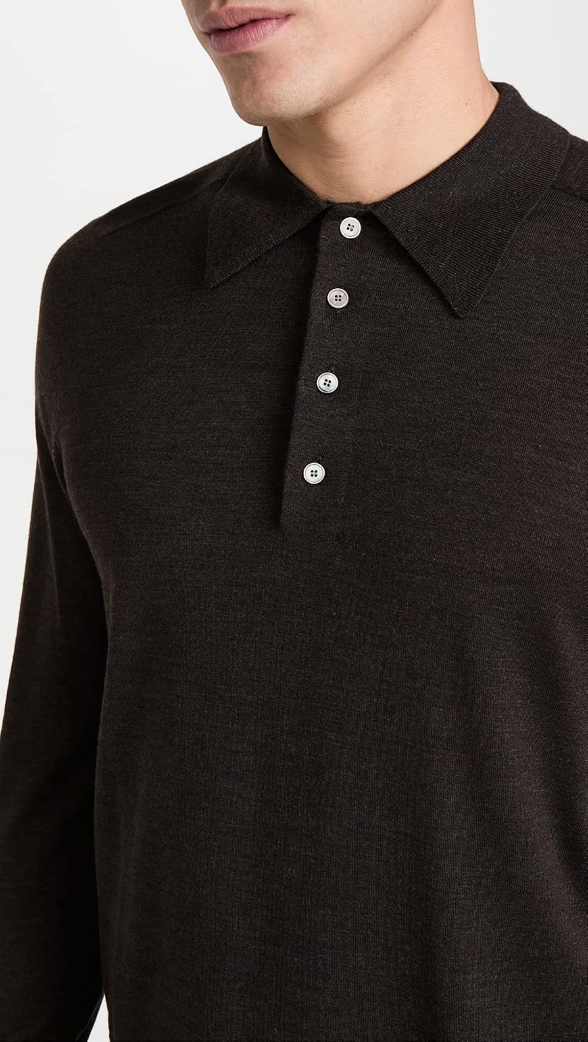 Theory Men's Ls Button Polo.Regal