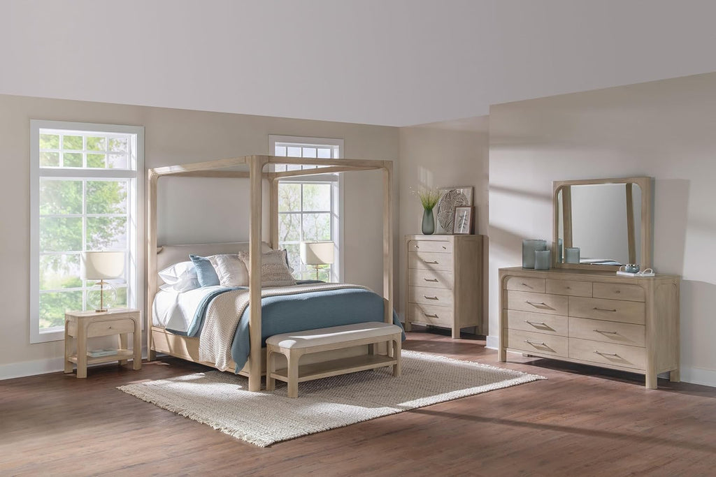 Coaster Home Furnishings - Solano - Wood - 5-Piece Bedroom Set with Arched Frame, Dual USB Ports and Upholstered Headboard - Bedroom - California King Size - Weathered Mango - 222520KW-S5