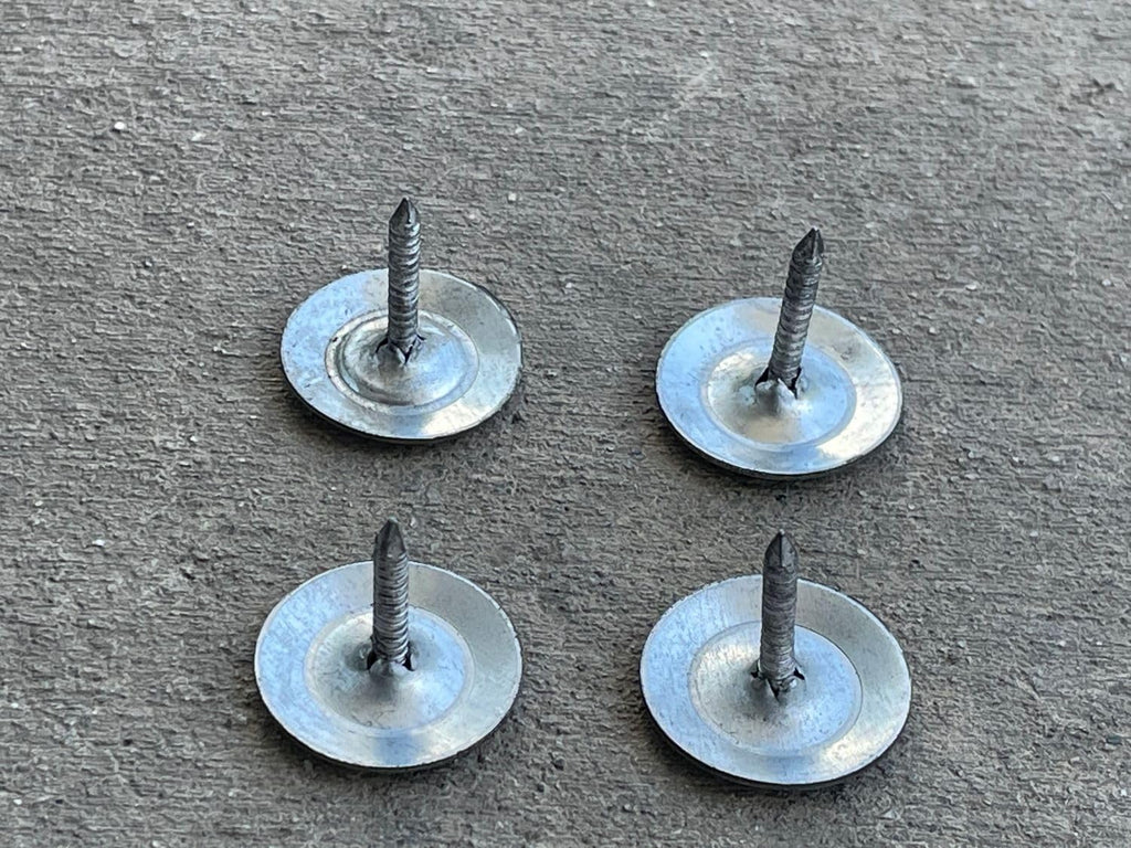 Sandbaggy 1' Metal Cap Fluted Masonry Nails - Electro Galvanized Steel (appx. 75 nails/lb) - Cement, Brick, Concrete Nails (25, Pounds)
