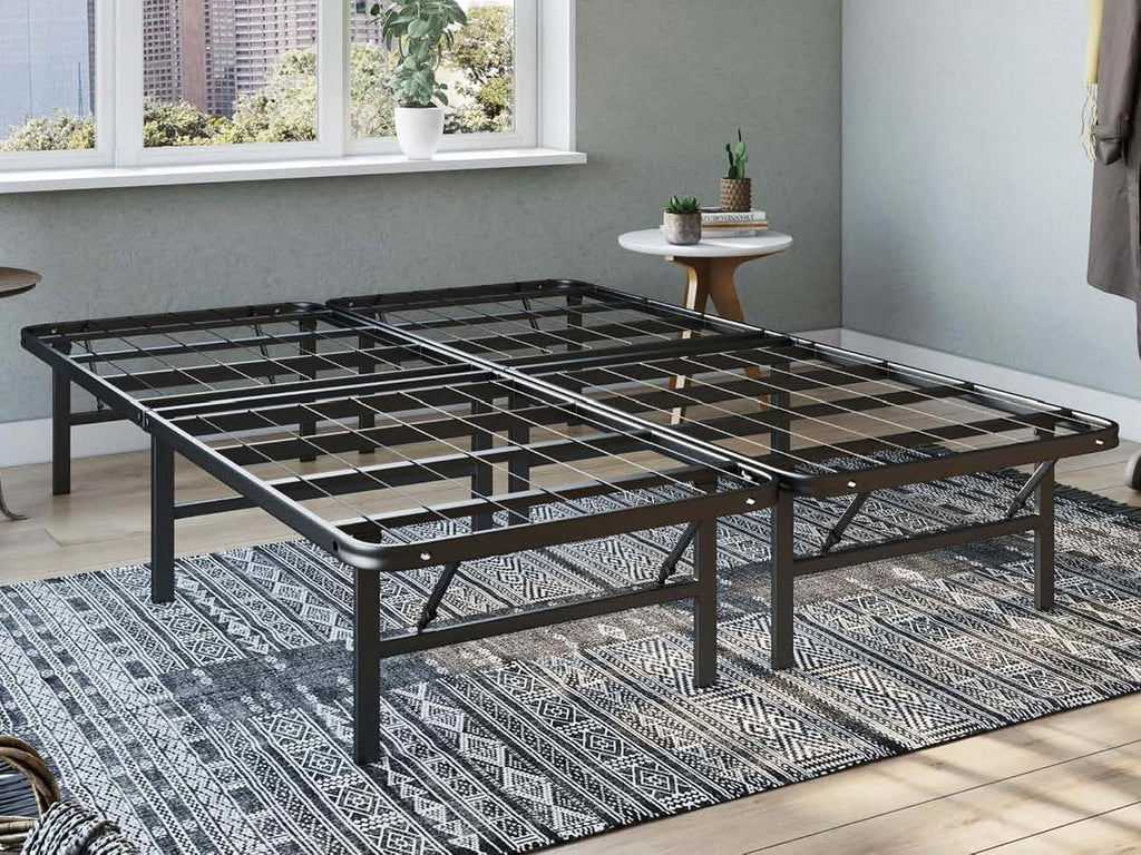 Hercules Folding Metal Bed Frame, 14 Inch Platform Mattress Foundation, King