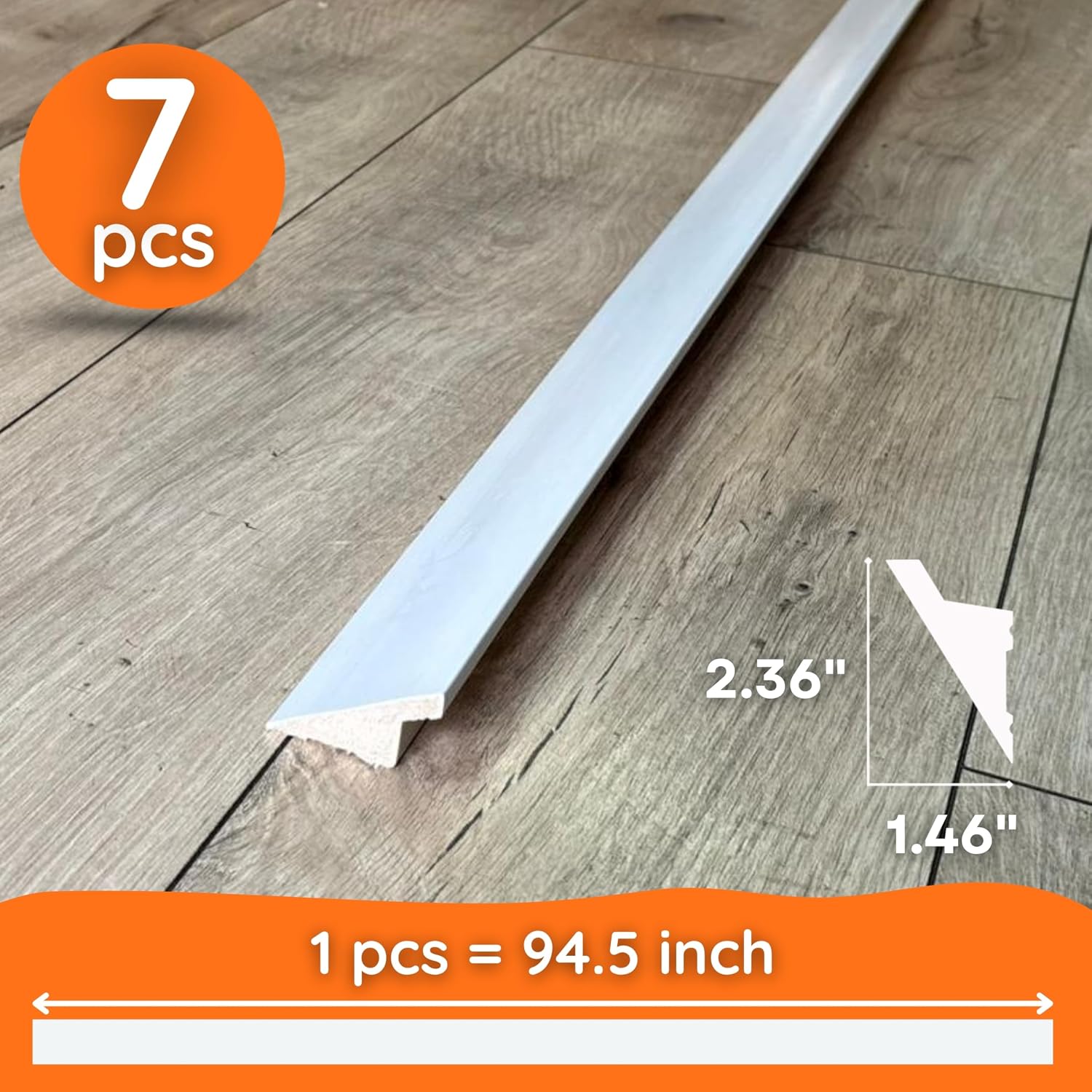 TUALCA 7-Piece 94.5″ (55.12 ft) Crown Molding with Duct Kit for Seamless Ambient Home Accent Lighting | Waterproof Channel for Easy LED Strip Installation (Crown Molding | ACL-008-A)