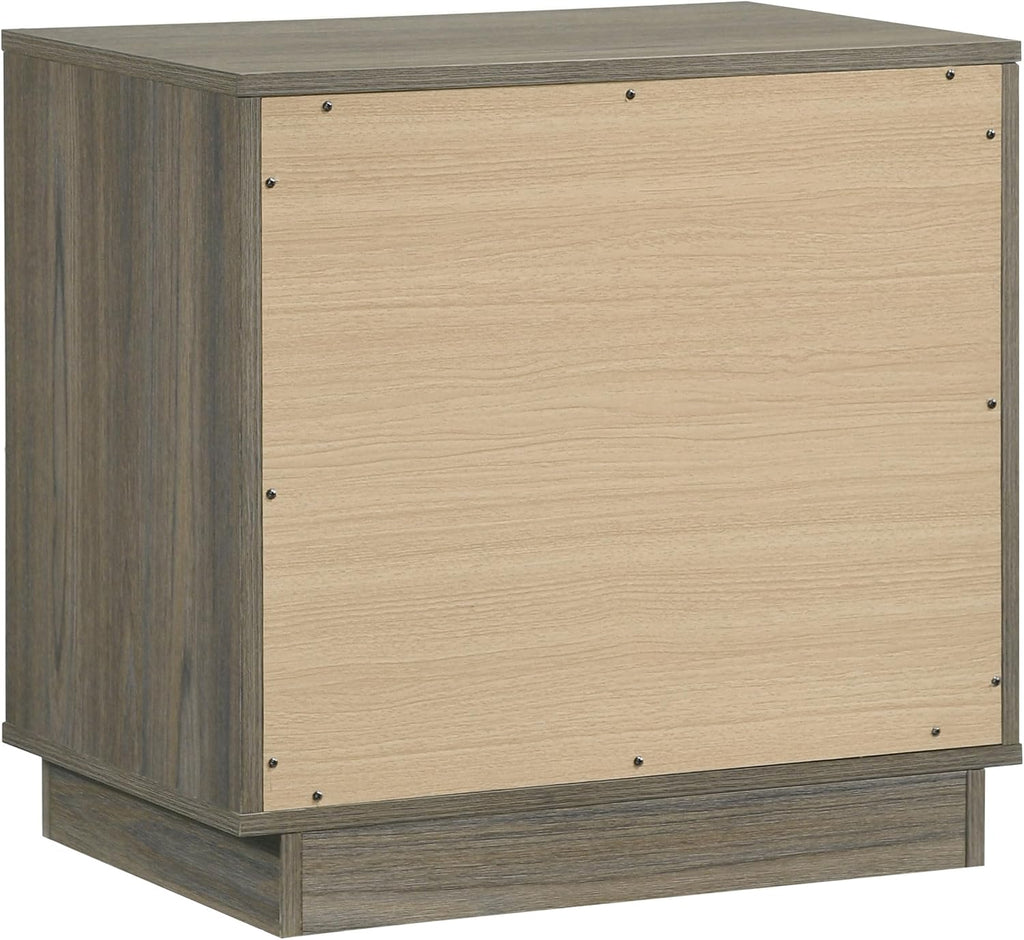Coaster Home Furnishings Fenwick Contemporary 5-Piece Bedroom Set Queen Size Bookcase Bed Frame 48-inch Headboard Grey Oak/Almond 224981Q-S5