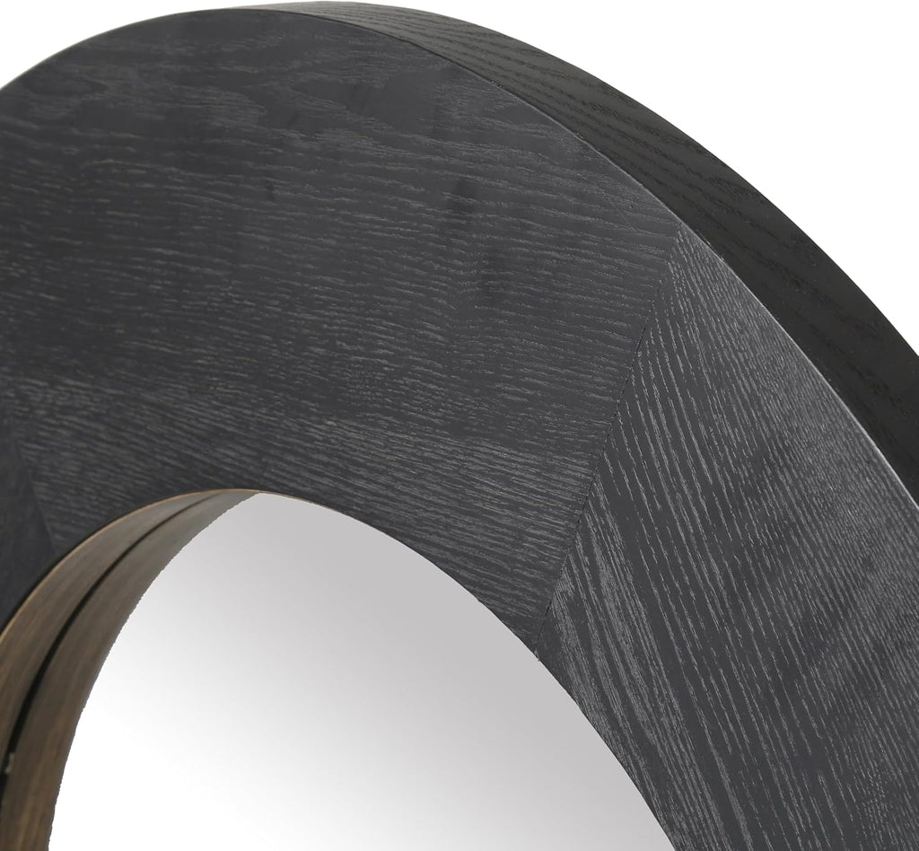 SAFAVIEH Couture Collection - Netta Black Wood Round Mirror