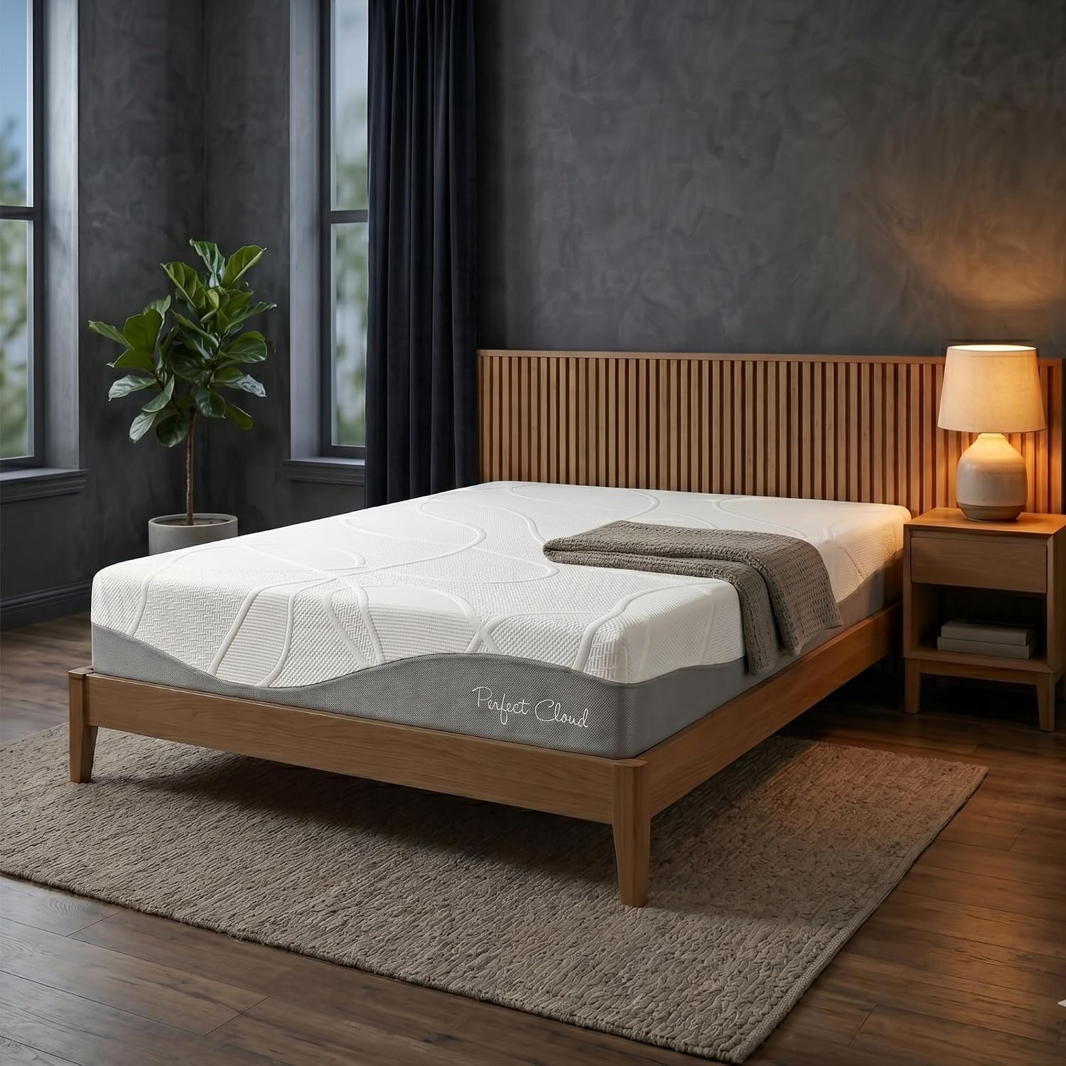 Perfect Cloud UltraPlush Full Mattress - 10 Inch Cooling Gel Memory Foam, Charcoal-Infused, Pressure Relief, Motion Isolation, Bed in a Box, Made in USA (RV Short Queen)