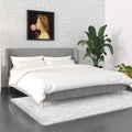 Novogratz Holly Upholstered Wingback Bed Frame, King, Light Gray Velvet