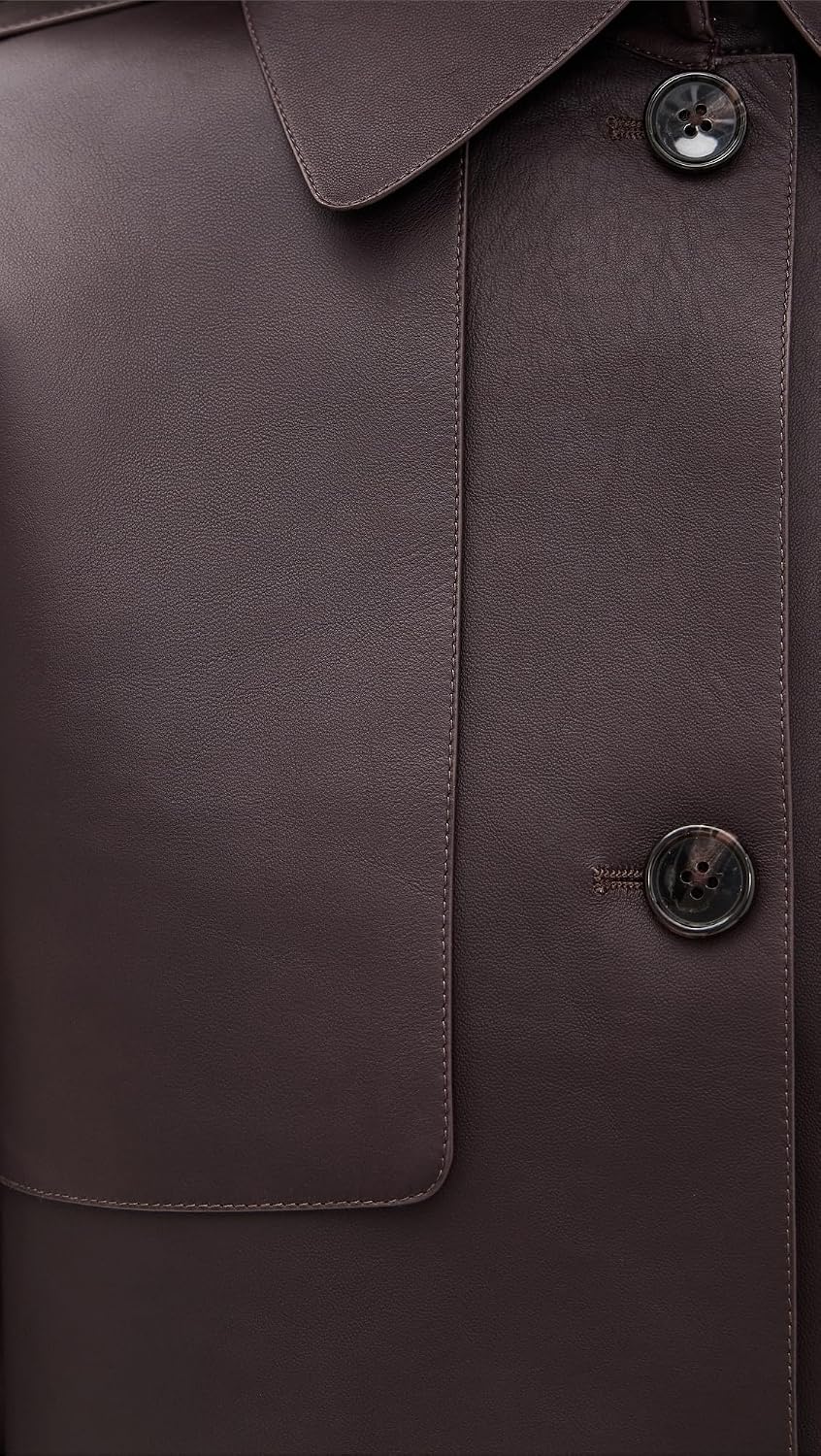 Theory Women's Crop Leather Trench Coat