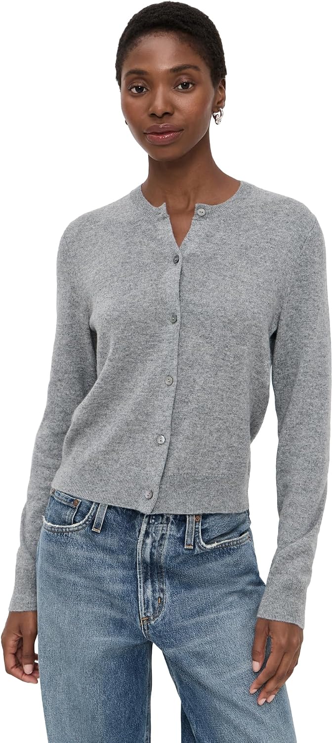 Theory Women's Cashmere Crew Neck Long Sleeve Cardigan