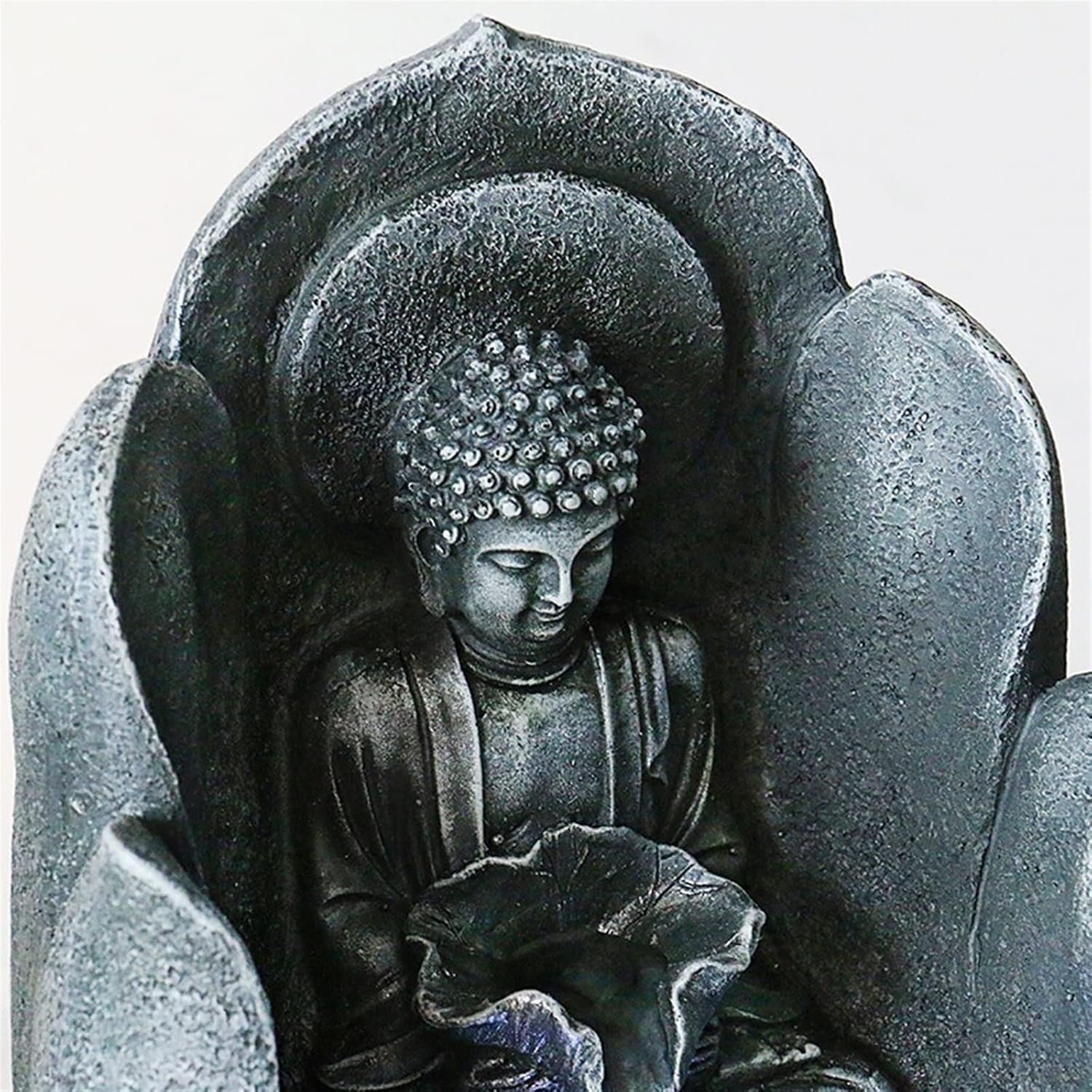 Indoor Water Fountain Tabletop Fountains Desktop Lucky Buddha Statue Flowing Water Fountain Living Room Entrance Decoration Home Decoration Landscape Decoration Meditation Fountain (Size : Brass) ( )