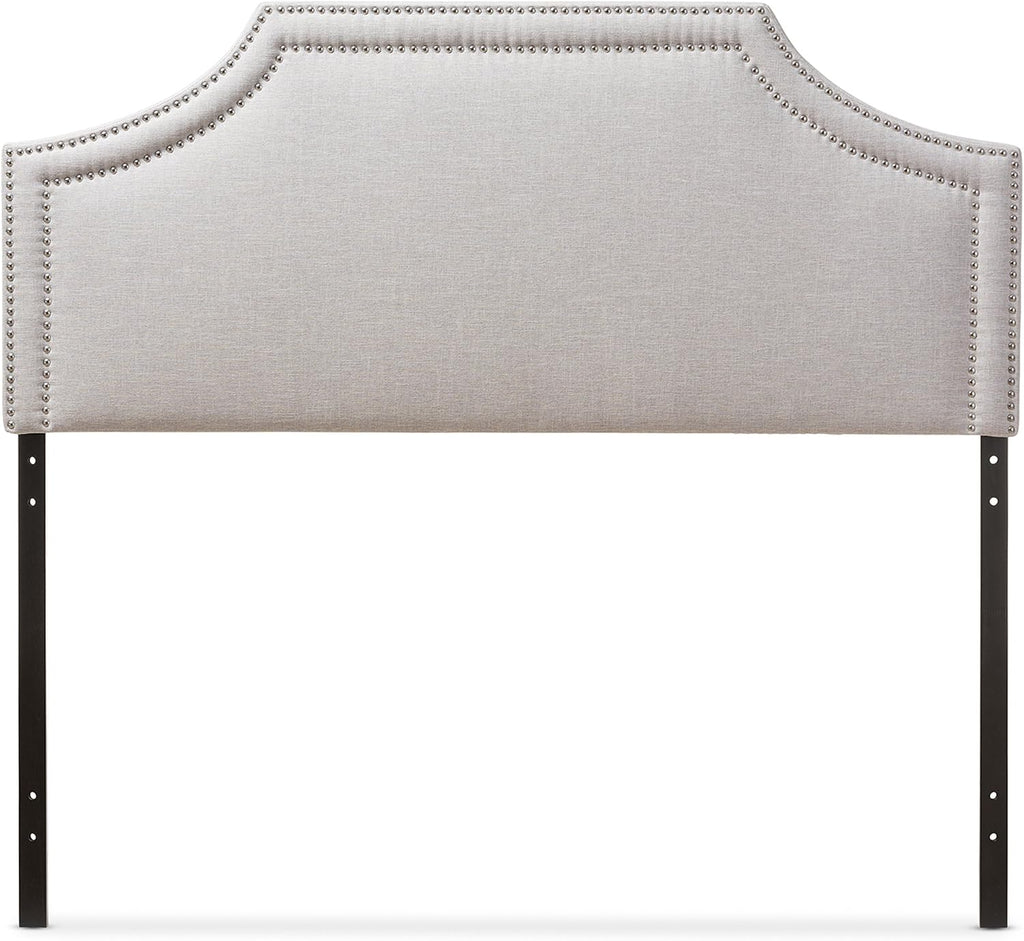 Baxton Studio Guifford Modern & Contemporary Fabric Upholstered Headboard, Queen, Greyish Beige