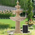 Italian Solar Water Fountains Outdoor Garden Decor - 48.4''H Fountains and Waterfalls Outside, Large Cascading Indoor Floor-Standing Resin Bubbler Fountain Features W/Pump for Patio, Backyard