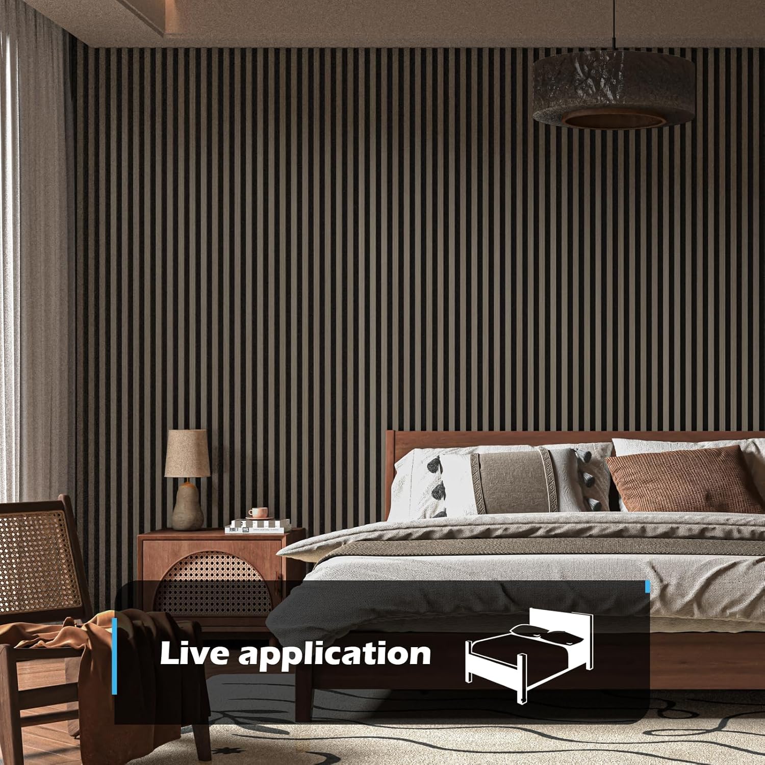 Art3d 2-Pack 94.5' x 24' Acoustic Wood Panels for Wall, 31 sq.ft Soundproof Wood Slat Panels, 3D Fluted Sound Absorbing Paneling for Interior Wall Decor, Living Room, Bedroom - American Walnut