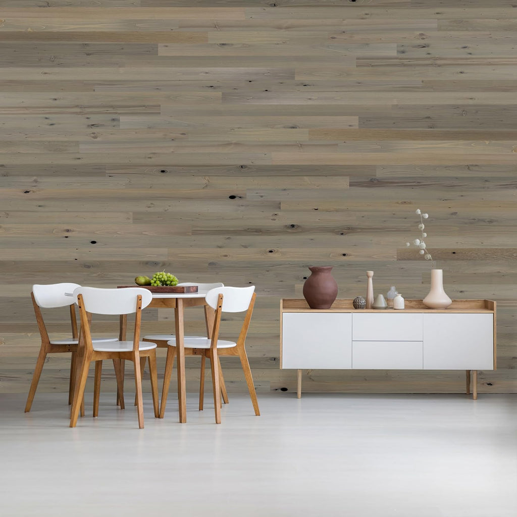 TIMBERCHiC 100% Reclaimed Wood Wall Planks - Made in USA - Peel-and-Stick Panels for Interior Decor - DIY Accent Wall Panels, Driftwood (3' x 20 Sq Ft)