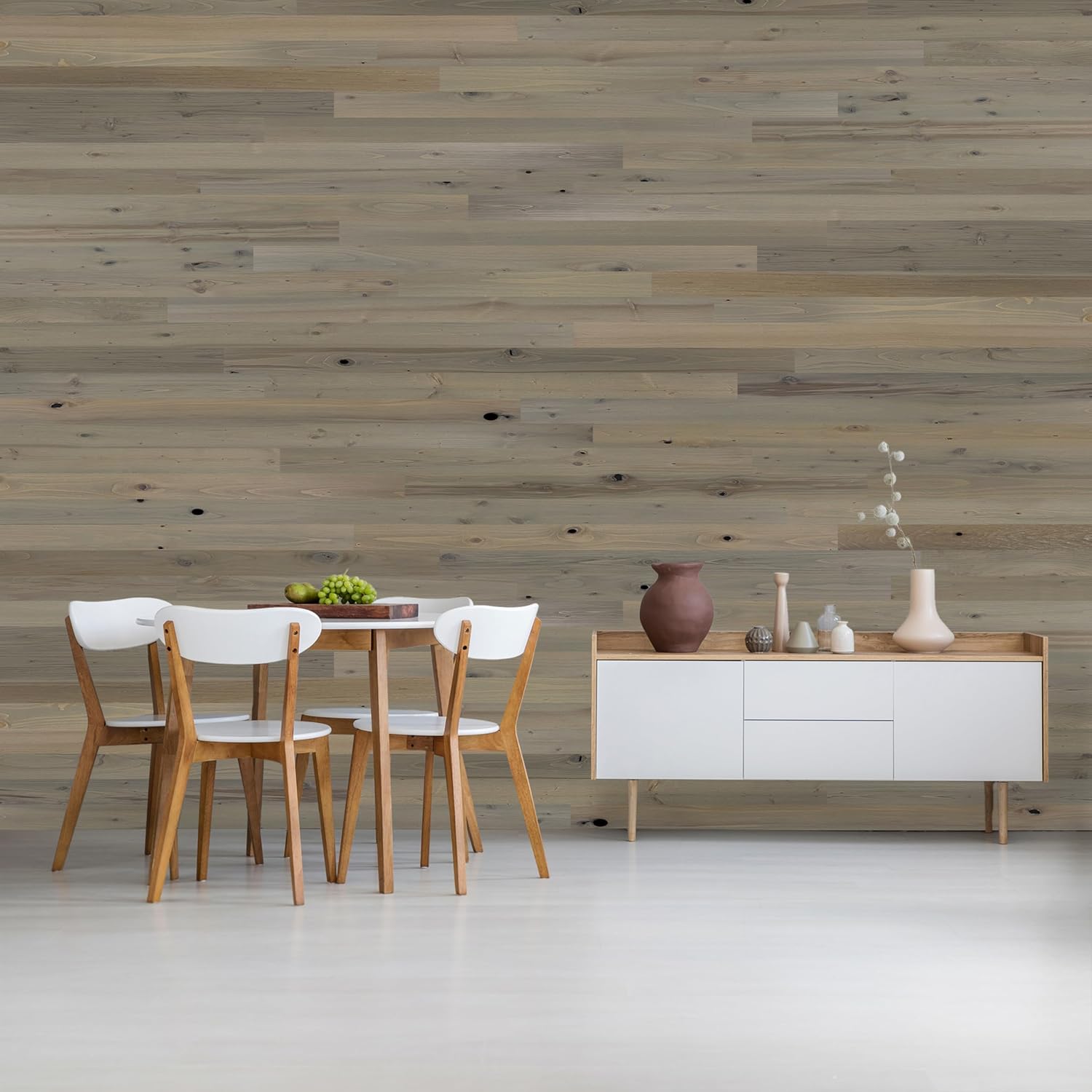 TIMBERCHiC 100% Reclaimed Wood Wall Planks - Made in USA - Peel-and-Stick Panels for Interior Decor - DIY Accent Wall Panels, Driftwood (3' x 20 Sq Ft)