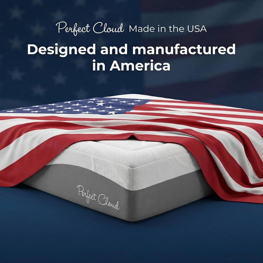 Perfect Cloud Made in The USA Elegance Plush Gel-Infused 12 inch Memory Foam Mattress - Pressure Relieving - Bed-in-a-Box (Full)