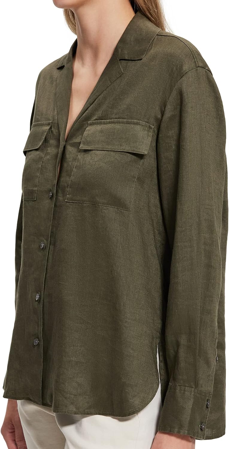 Theory Women's Linen Notch Shirt